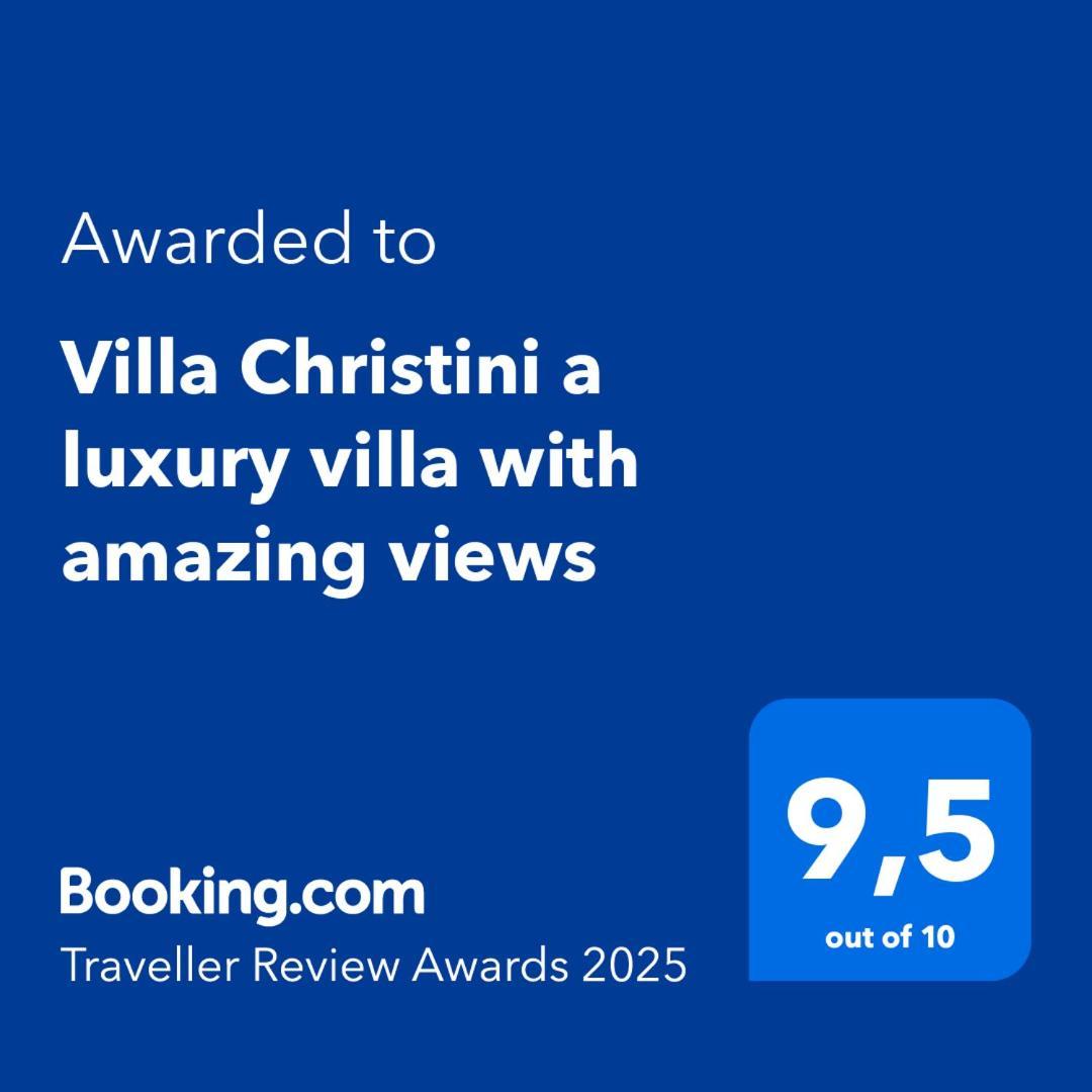 Villa Christini A Luxury Villa With Amazing Views Tzitzifés Exterior photo